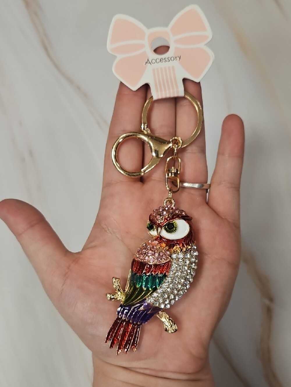3d Owl Keychains With Crystal Gems New With Tags - Picture 10 of 10